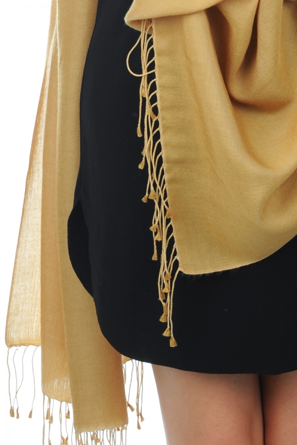 Cashmere & Silk ladies shawls platine bronze 204 cm x 92 cm
